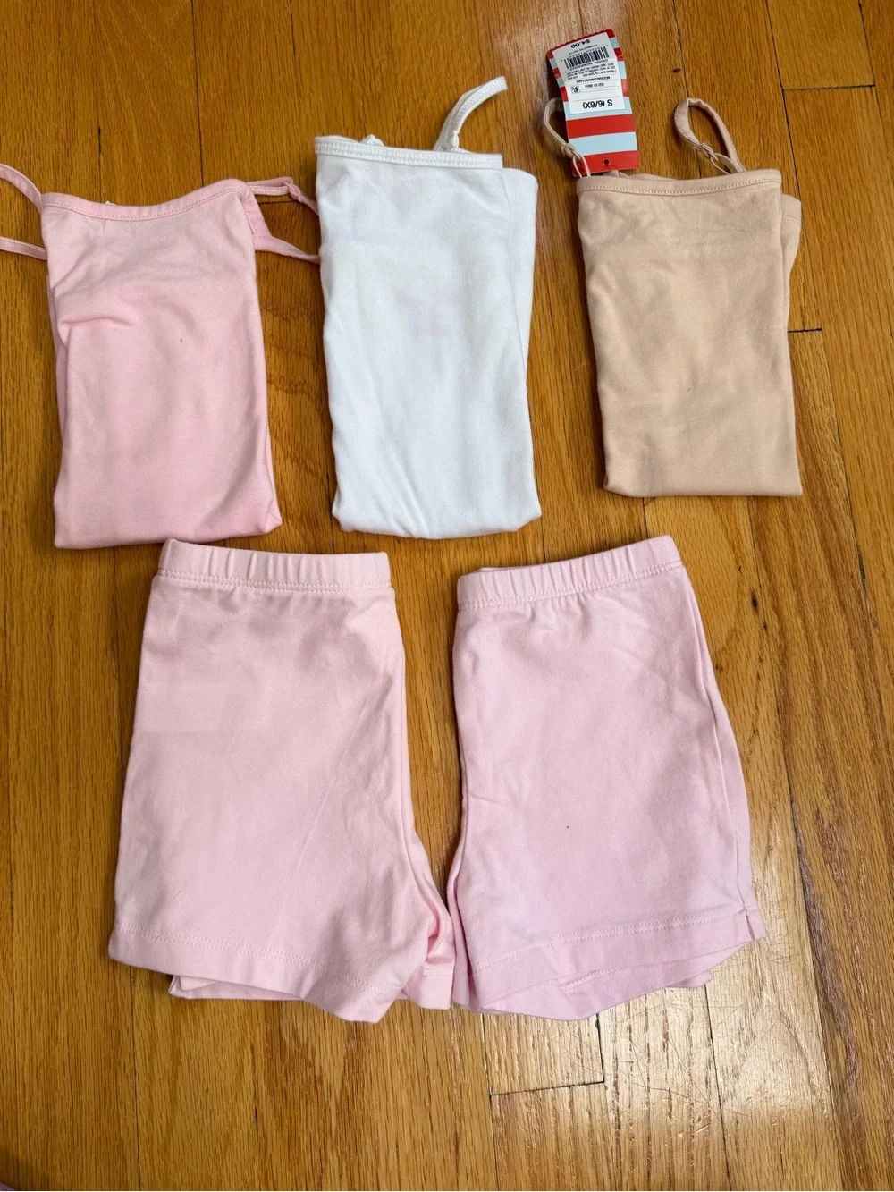 Various brands Girls 3-Pack Camisole & Shorts Set - Pink, White, Tan
